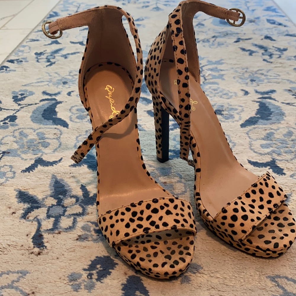 Qupid Cheetah Heels